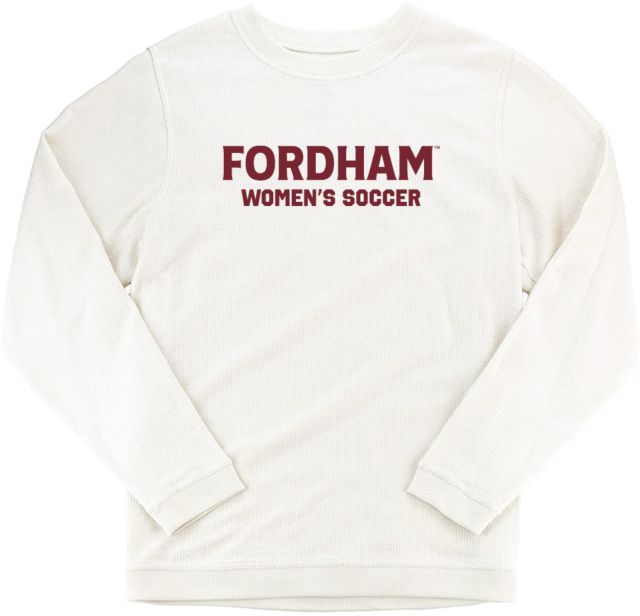 Fordham Boxercraft Womens Cream Corded Crew Fordham Womens Soccer - ONLINE ONLY