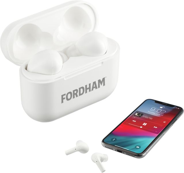 Fordham Braavos Pro True Wireless Auto Pair Earbuds Fordham University Wordmark Engraved - ONLINE ONLY