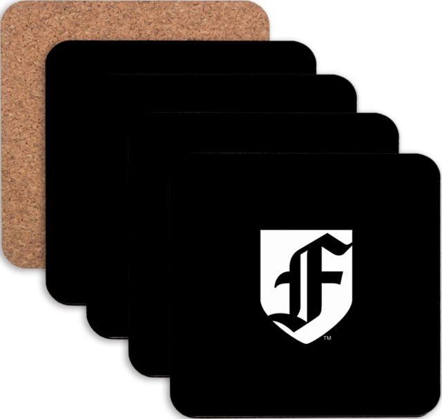 Fordham Hardboard Coaster w/Cork Backing 4/set Fordham University F Shield - ONLINE ONLY