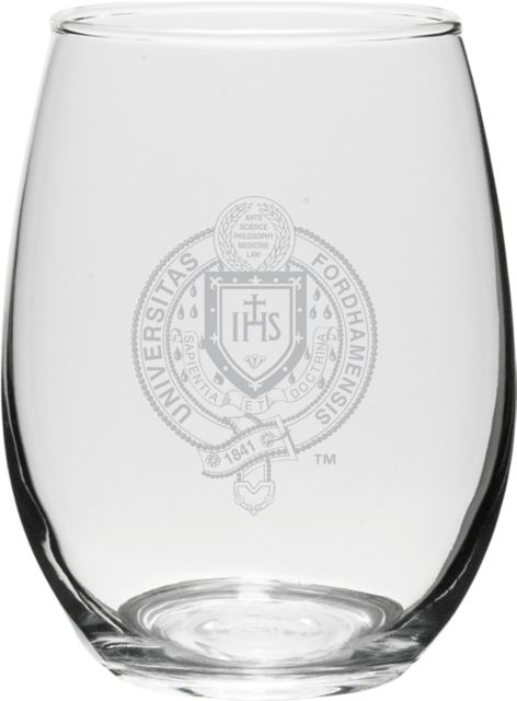 Fordham University 15 oz. Stemless Wine Glass