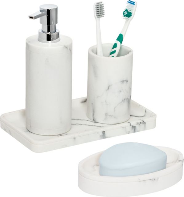 Bathroom Accessories Set Marbl - ONLINE ONLY: University