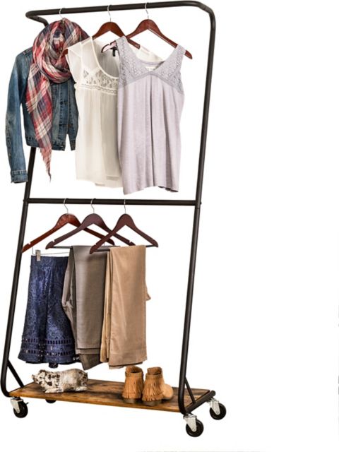 Rustic Double Bar Garment Rack ONLINE ONLY MSU Denver