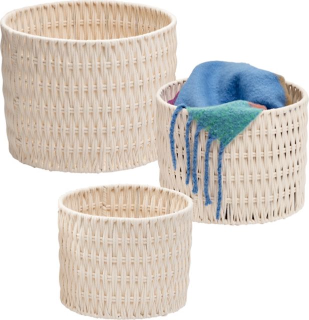 洋書 Basketry Round Up #3 Set Of 3 Round Rope Baskets - ONLINE ONLY: New York University