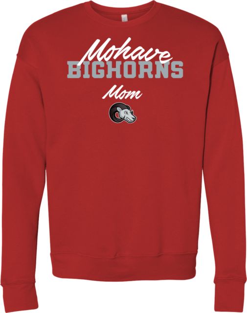 Mohave Bella + Canvas Red Fleece Crew Mohave Bighorns Mom - ONLINE ONLY