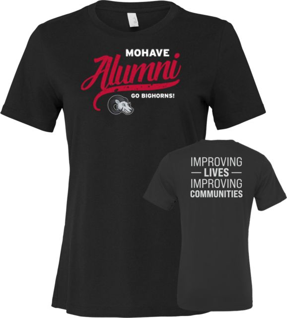 Mohave Bella + Canvas Womens Relaxed Cotton T Shirt Mohave College Alumni Go Bighorns - ONLINE ONLY