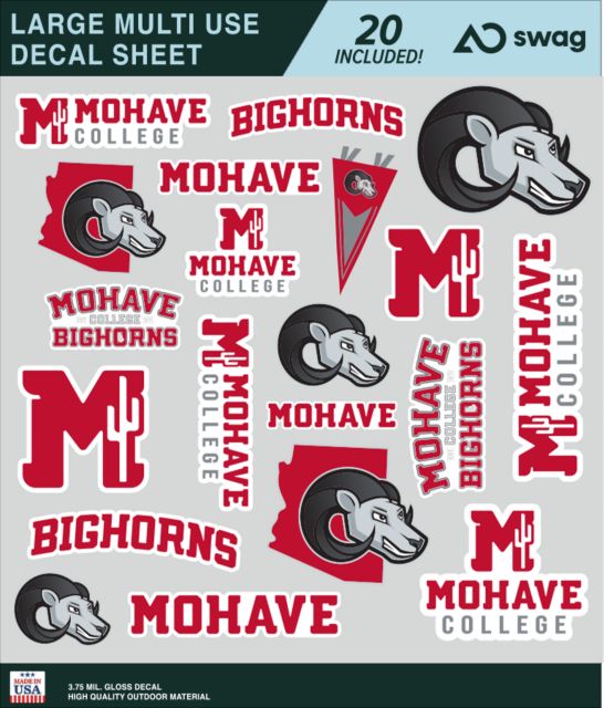 Mohave Large Multi Use Decal Sheet Mohave College Large Sticker Sheet - ONLINE ONLY