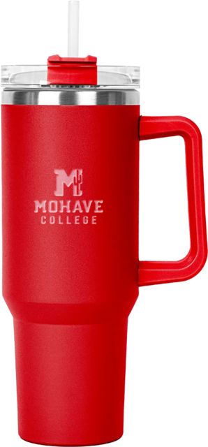 Mohave Hippo Red Mug & Straw Lid with Twist Closure 40 oz Mohave College Stacked Engraved - ONLINE ONLY