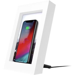 POWERPIC QI CHARGE 5x7 FRM WHT - ONLINE ONLY