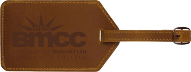 Borough of Manhattan Community College Crazy Horse Leather Luggage Tag