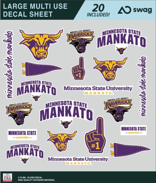 Minnesota State University Mankato Large Sticker Sheet