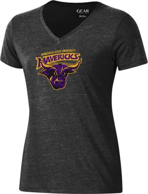 Minnesota State University Mankato Mavericks Women's V-Neck Short Sleeve T-Shirt