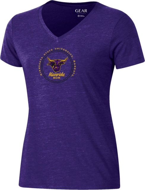 Minnesota State University Mankato Mavericks Women's Mom V-Neck Short Sleeve T-Shirt