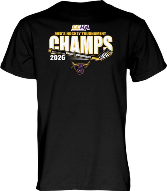 Minnesota State University Mankato Men's Hockey 2026 CCHA Tournament Champions Short Sleeve T-Shirt