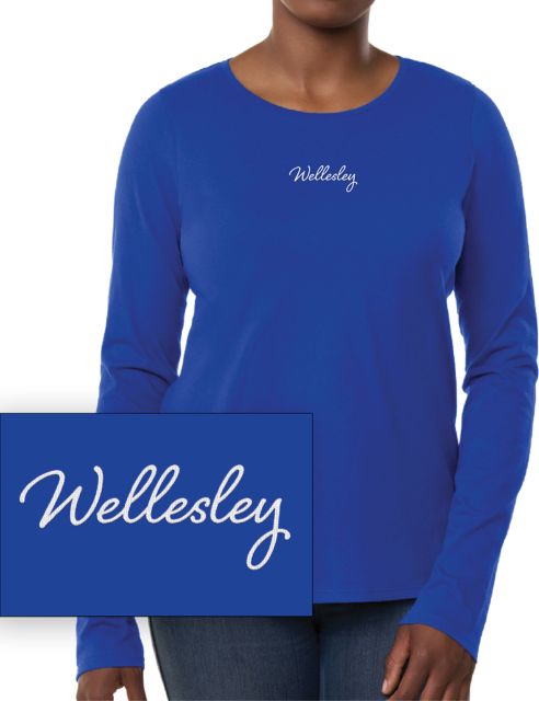 Wellesley College Women's Chainstitch Long Sleeve T-Shirt
