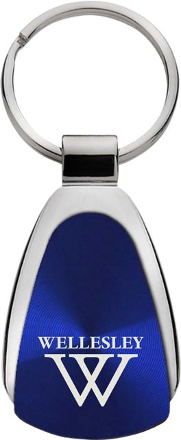 Wellesley College Teardrop Keychain