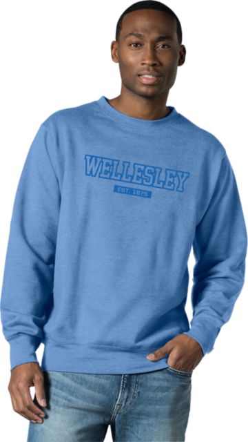 Wellesley College Blue Fleece Crewneck