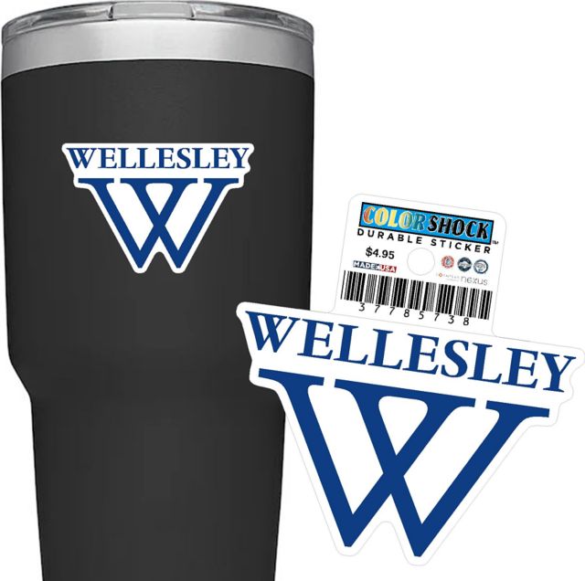 Wellesley College Blue Durable Sticker