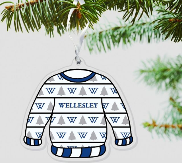 Wellesley College 3'' x 4'' Etched Ornament