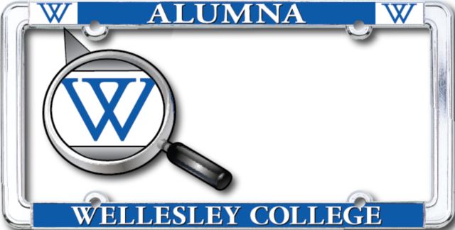 Wellesley College Alumni Thin Dome License Plate Frame