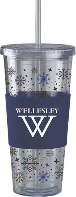 Wellesley College Straw Snowflake Tumbler