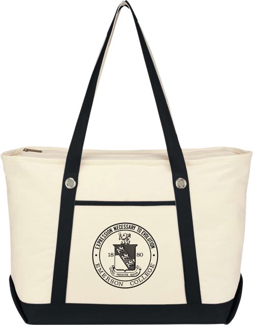 Emerson College Canvas Zippered Tote Bag
