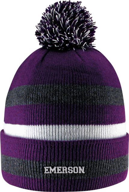Emerson College Cuff Pom Knit Hat