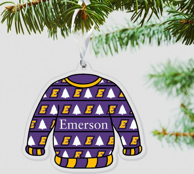 Emerson College 3'' x 4'' Etched Ornament