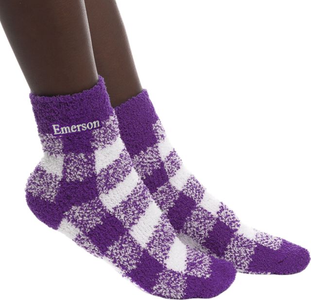 Emerson College Buffalo Check Socks