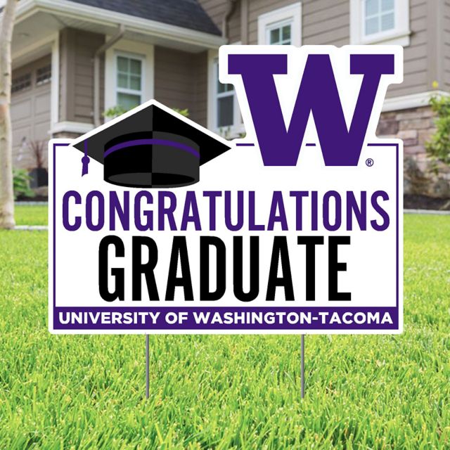 University of Washington Tacoma Grad 22 x 19 Lawn Sign