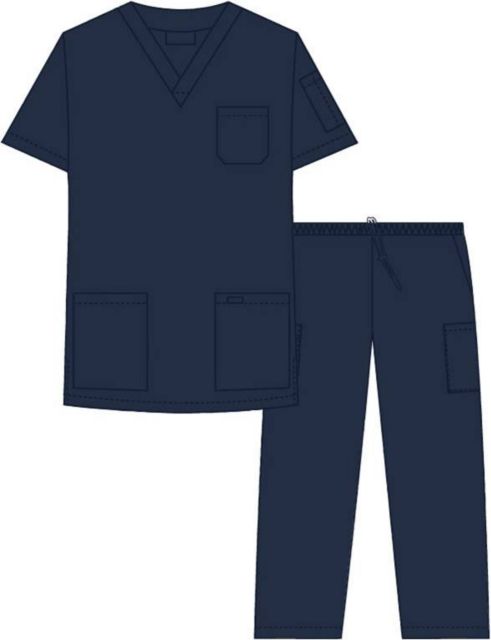 Unisex Drawstring/Elastic Scrub Set Navy XL
