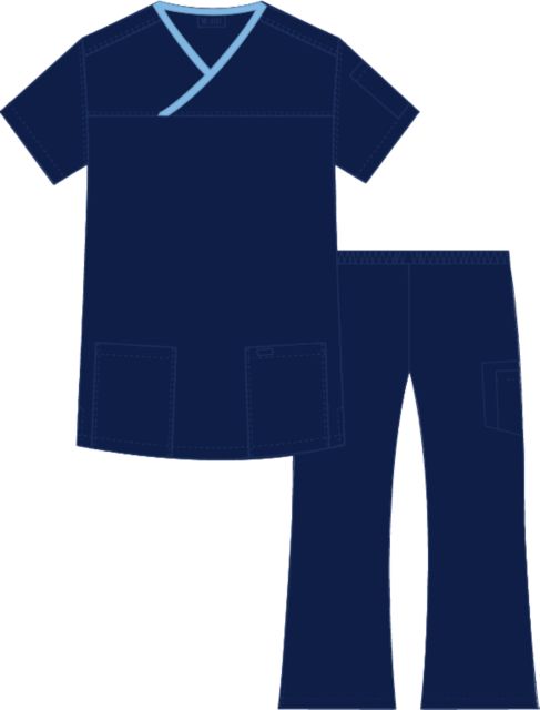 Ladies' Criss Cross Flip Flap Scrub Set Navy MED