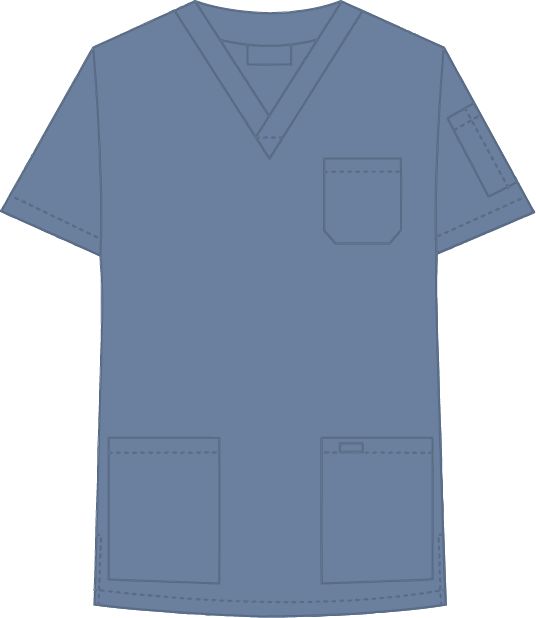 Unisex 4 Pocket V-Neck Scrub Top Postman Blue MED