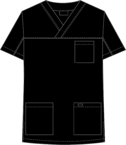 3PKT LADIES SCRUB TOP-BLK XL