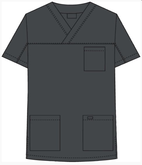 Ladies' 3 Pocket V-Neck Scrub Top Charcoal MED