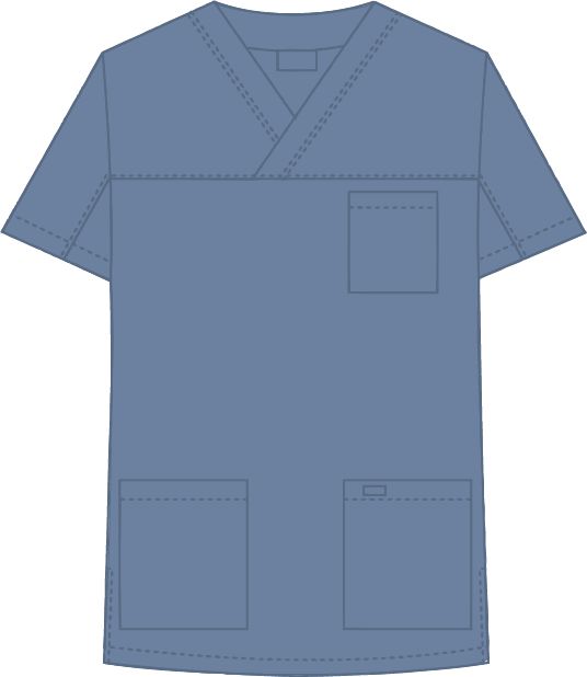 Ladies' 3 Pocket V-Neck Scrub Top Postman Blue LG