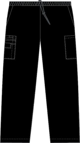 DRAWSTRING SCRUB PANT-BLK-4XL