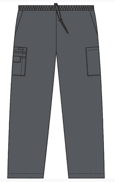 Unisex Drawstring Scrub Pant Charcoal MED