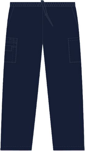 Unisex Drawstring Scrub Pant Navy LG