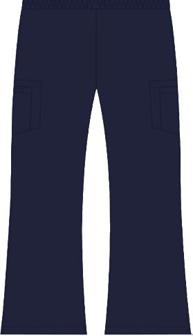 Ladies' Boot Cut Flip Flap Scrub Pant Navy SM