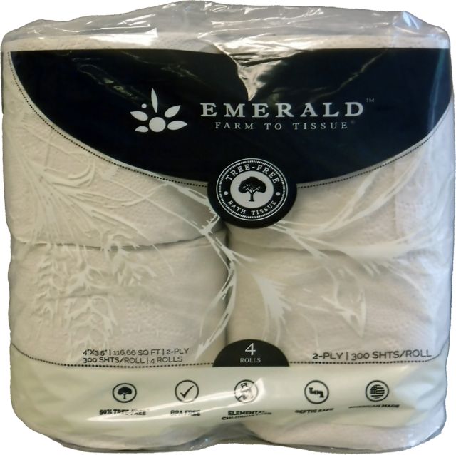 Emerald Tissue Paper - Tree Free - 4 pack - 2 ply