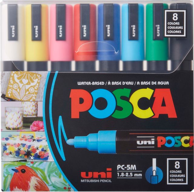 POSCA MARKER SET MEDIUM POINT 8-COLORS