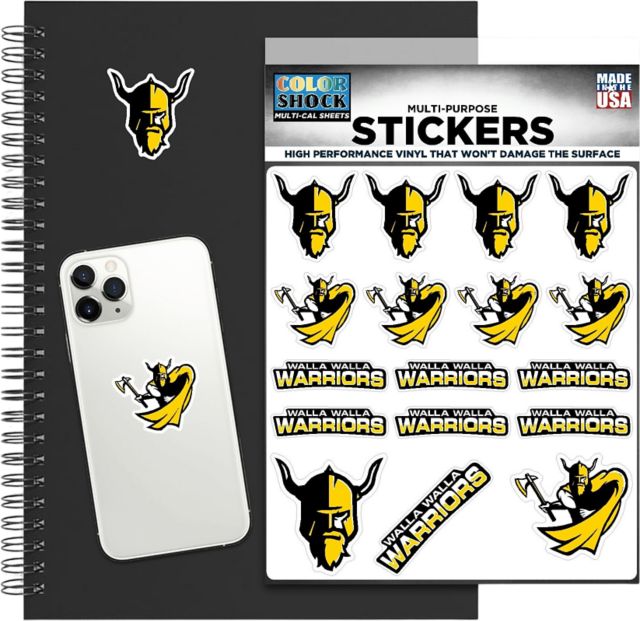 Walla Walla Community College Warriors Sticker Sheet