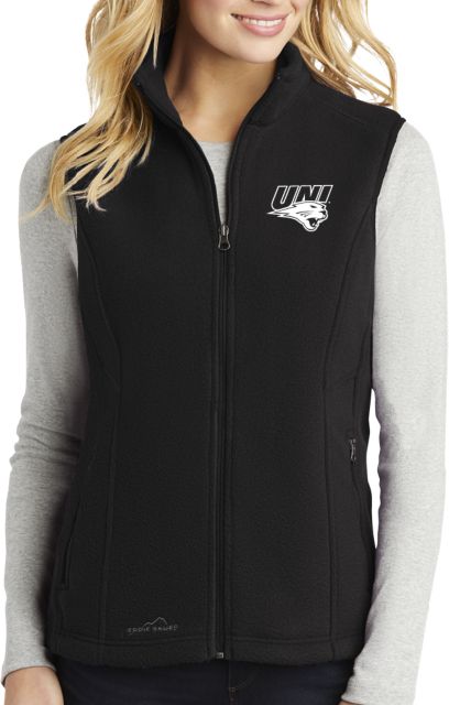 Northern Iowa Eddie Bauer Womens Fleece Vest UNI Primary Athletics Mark - ONLINE ONLY