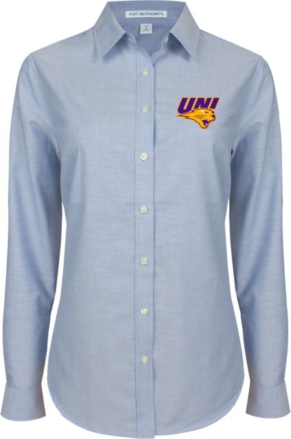 Northern Iowa Womens Light Oxford Button Down UNI Primary Athletics Mark - ONLINE ONLY