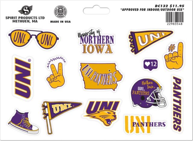 University of Northern Iowa Baseline Sticker Sheet