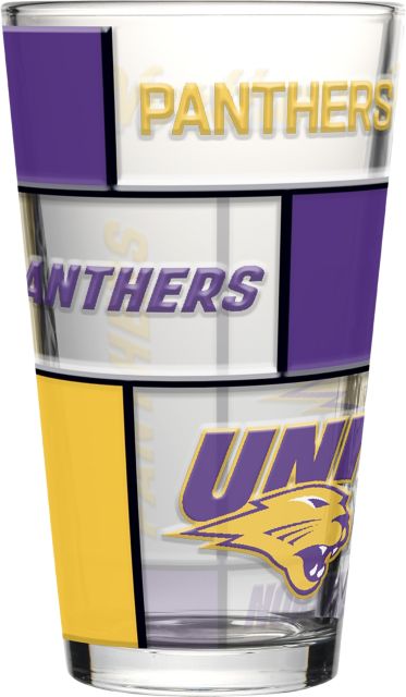 University of Northern Iowa 16oz Quilted Stained Pint Glass