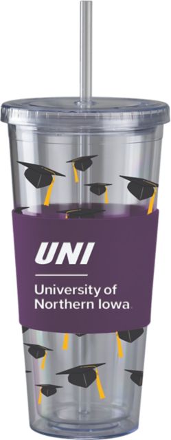 University of Northern Iowa Acrylic Tumbler with Straw