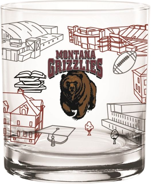 University of Montana 14 oz. Campus Rock Glass