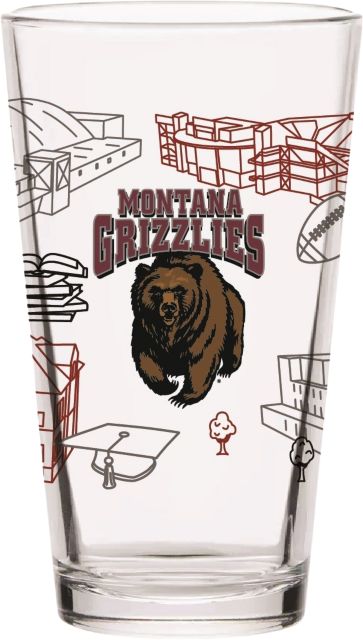 University of Montana 16 oz. Campus Pint Glass