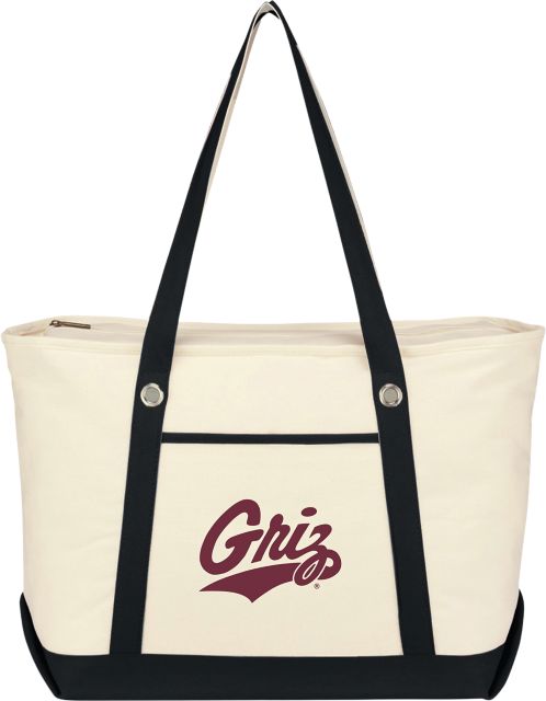 University of Montana Canvas Zippered Tote Bag